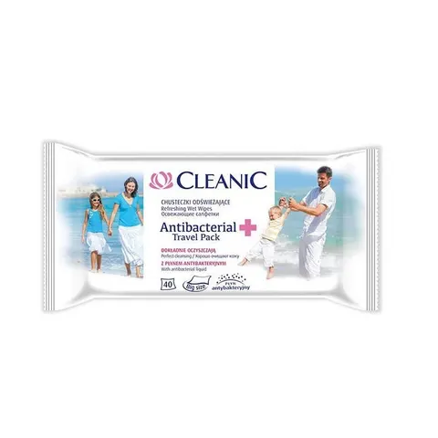 CLEANIC Chusteczki odświeżające ANTIBACTERIAL, 40 szt