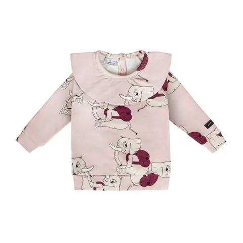 Longsleeve z falbanką SŁONIK RÓŻ - ELLIE PINK / FRILL LONGSLEEVE