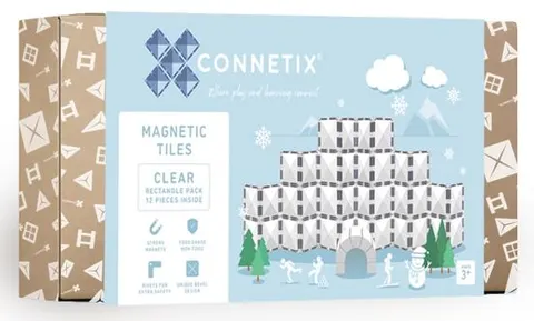 Klocki magnetyczne 12 el. Clear Rectangle Pack 3 lata+ CONNETIX