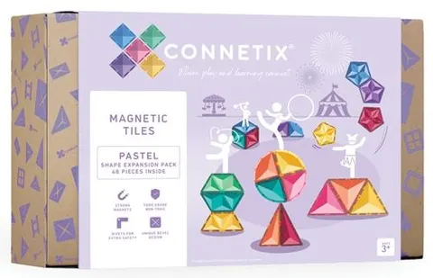 Klocki magnetyczne 48 el. Pastel Shape Expansion Pack 3 lata+ CONNETIX
