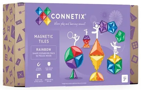 Klocki magnetyczne 36 el. Rainbow Shape Expansion Pack 3 lata+ CONNETIX