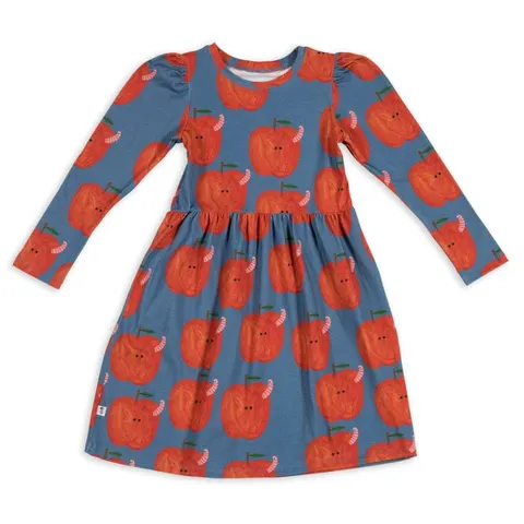 Sukienka APPLE ON BLUE PUFF DRESS