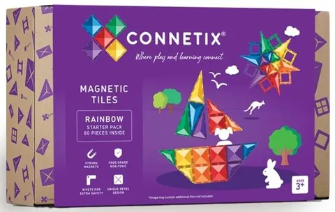 Klocki magnetyczne 60 el. Rainbow Starter Pack 3 lata+ CONNETIX