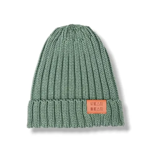 Czapka MERINO khaki (zielony) ŚCIĄGACZ z metką WEARBEAR