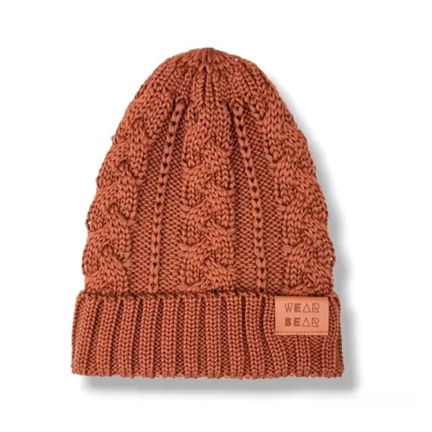 Czapka MERINO caramel (karmelowy) WARKOCZYK z metką WEARBEAR