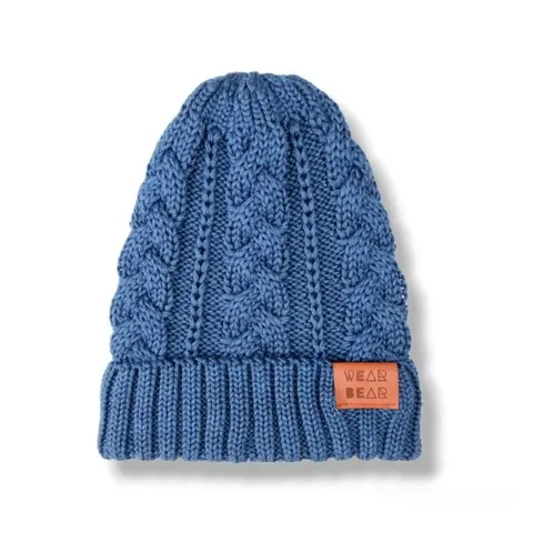 Czapka MERINO blue (niebieski) WARKOCZYK z metką WEARBEAR
