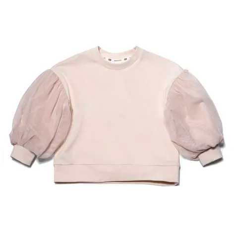 Bluza PUF z tiulowymi rękawami BEŻ