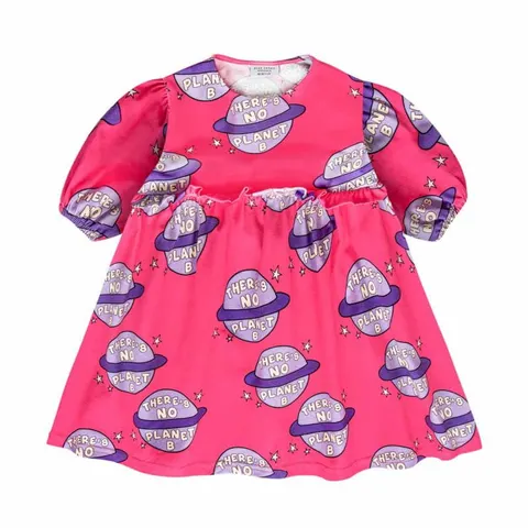 Sukienka rozkloszowana PLANETA RÓŻ - PLANET PINK / FLARED DRESS