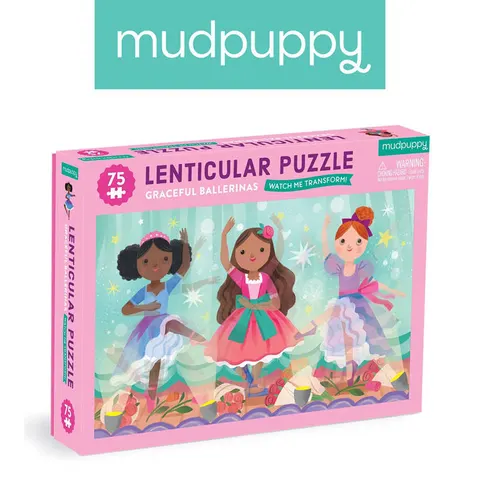 Mudpuppy 5 lat+ Puzzle soczewkowe z ruchomym obrazkiem Baletnice 75 el.