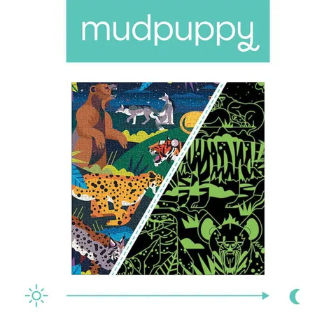 Mudpuppy 8 lat+ Puzzle świecące w ciemności Drapieżniki 500 el. rodzinne