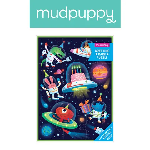 Mudpuppy 3 lata+ Puzzle - kartka z życzeniami Kosmos 12 el.