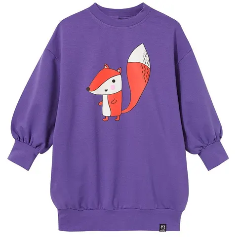 Sukienka Sweatshirt Dress VIOLET FOX (gładka, z 1 lisem)
