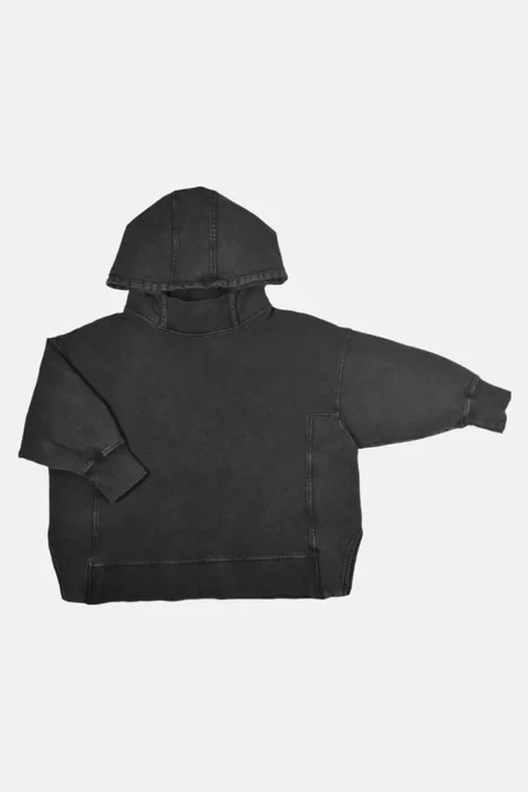 Bluza z kapturem VINTAGE BLACK WIDE HOODIE