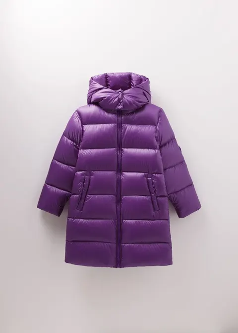 Kurtka puchowa - długi płaszczyk NEW Down Coat PURPLE