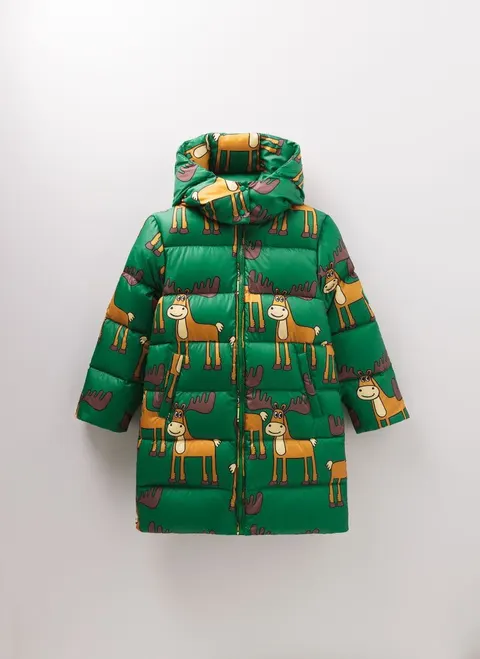 Kurtka puchowa - długi płaszczyk NEW Down Coat GREEN MOOSE