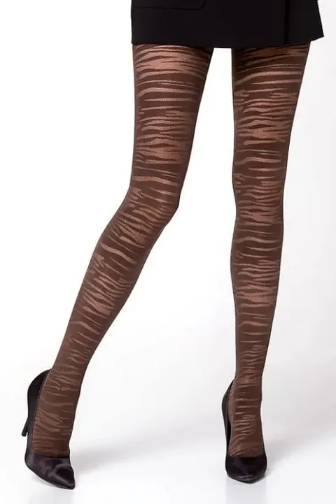 Damskie Rajstopy ZEBRALICIOUS zebra 50 den BRONZO brązowe
