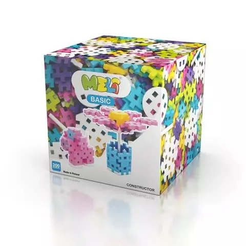 MELI 3 lata+ Klocki Meli BASIC zestaw klocków 200 szt. Constructor Pink 50060