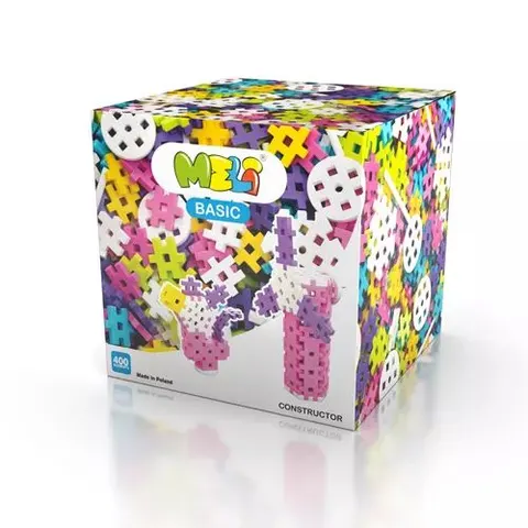MELI 3 lata+ Klocki Meli BASIC zestaw klocków 400 szt. Constructor Pink 50065