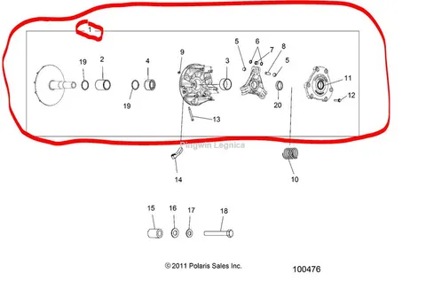 Wariator Polaris 1000 ASM-Drive Clutch 1323377