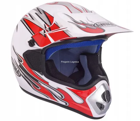 Kask AWINA Rozmiar XL biało-czerw. graf. ENDURO