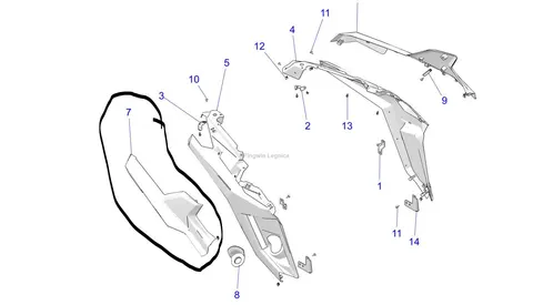 Błotnik Rzr Pro 5455888-266 Polaris czarny prawy