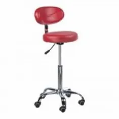 SBS Taboret kosmetyczny z oparciem BSDP 9934 czerwony