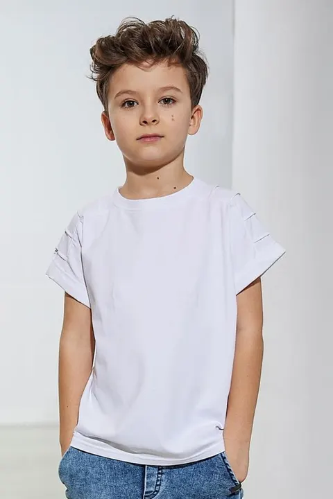 T-Shirt BIAŁY z zakładkami