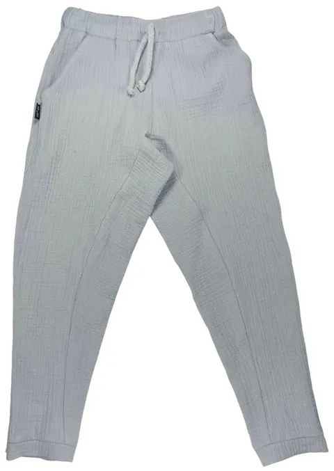 Spodnie 099-24 MUSLIN TROUSERS / LIGHT GRAY - GOTS
