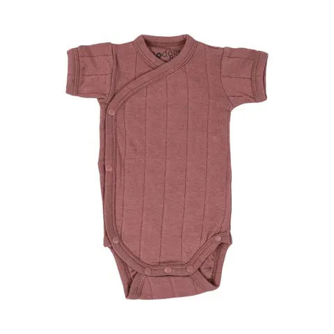 Body kopertowe z krótkim rękawem ROSEWOOD ciemno różowe Romper Tribe Solid SS