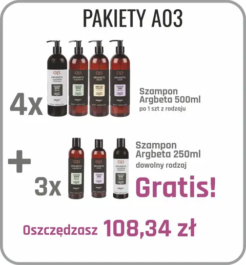 Dikson Pakiet Promocyjny 4x Dikson szampon Argabeta 500 ml