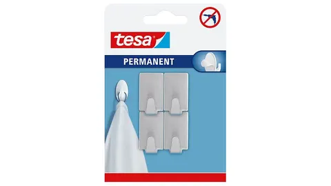 Tesa Haczyk Permanentny 4 Szt. "S", Kwadratowy, Metalowy