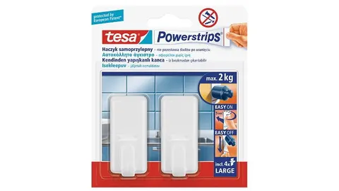 Tesa Haczyk Samoprzylepny Powerstrips 2 Szt. Duży, Biały