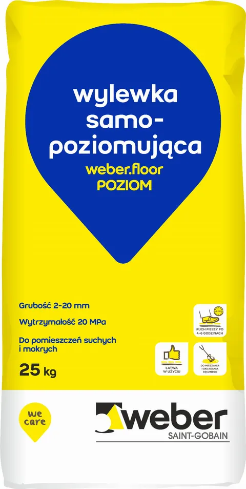 Zaprawa samopoziom WEBER.floor POZIOM 25 kg 2-20mm, CT-C20-F5