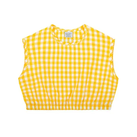 Krótka koszulka ŻÓŁTA KRATKA - CHECKER YELLOW / CROP TOP