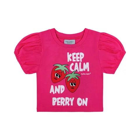 Krótka koszulka TRUSKAWKA RÓŻ - STRAWBERRY PINK / CROP TOP