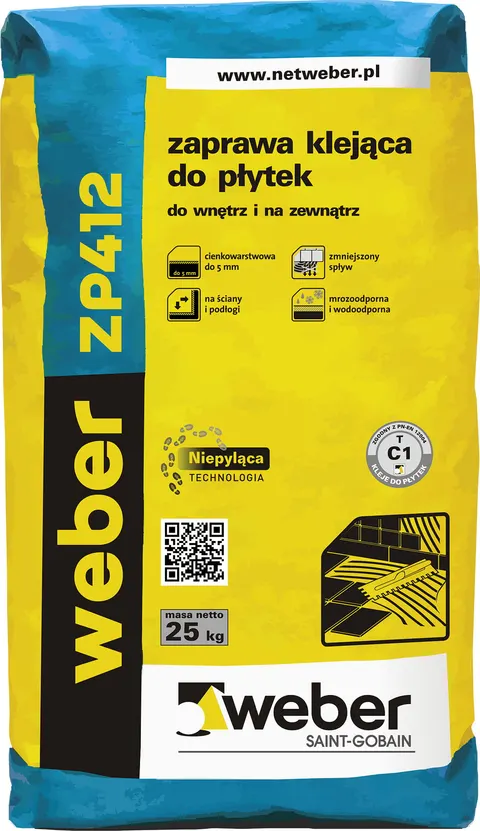 Klej do płytek WEBER ZP412 25kg C1T