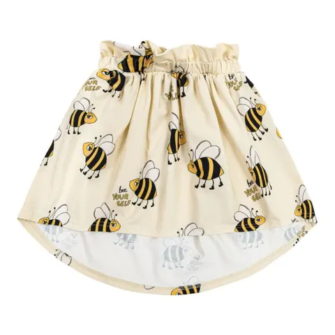Spódnica z przedłużanym tyłem PSZCZÓŁKA JASNA - BEE LIGHT / MIDI SKIRT