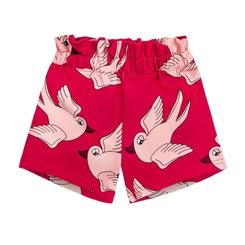 Szorty dziewczęce JASKÓŁKA CZERWONA - SWALLOW RED / PAPERBAG SHORTS