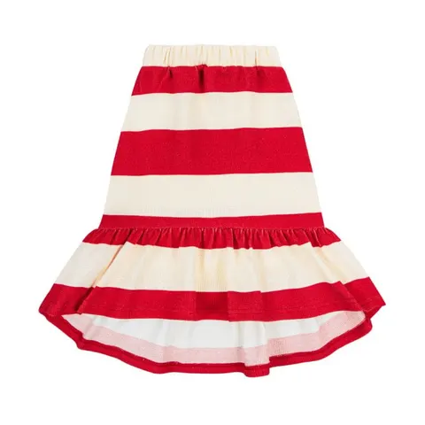 Spódnica Długa Wafelek CZERWONE PASY - RED STRIPES / WAFFLE LONG SKIRT