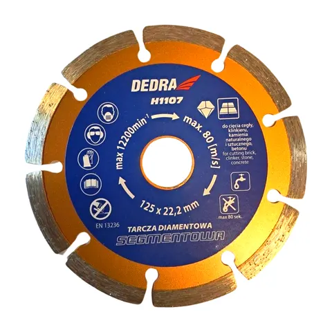 Tarcza segmentowa do cięcia betonu, klinkieru 125 x 22,2mm Dedra