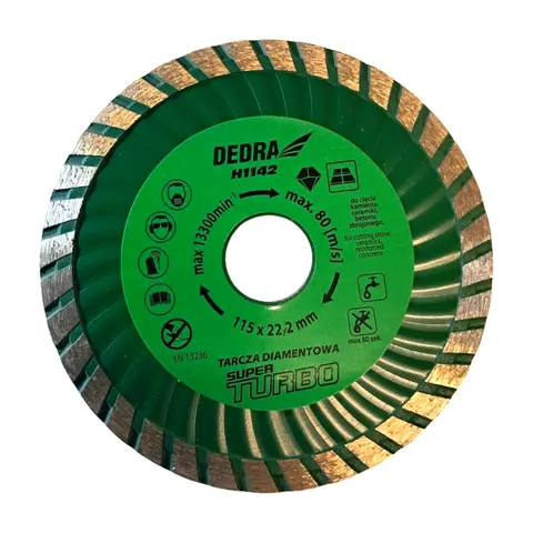 Tarcza diamentowa Super Turbo do cięcia betonu zbrojonego 115 x 22,2mm Dedra