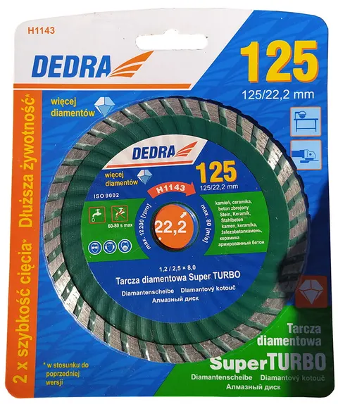 Tarcza diamentowa Super Turbo 125 mm do betonu zbrojonego Dedra