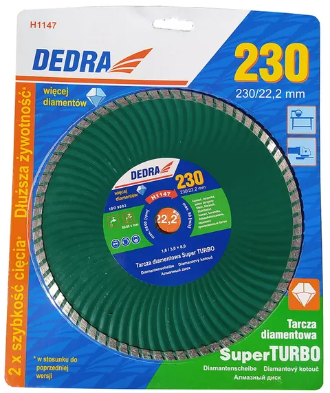Tarcza diamentowa Super Turbo 230 mm do betonu zbrojonego Dedra