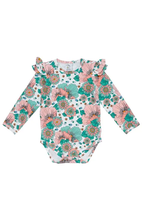 Body z falbankami RETRO FLOWERS długie