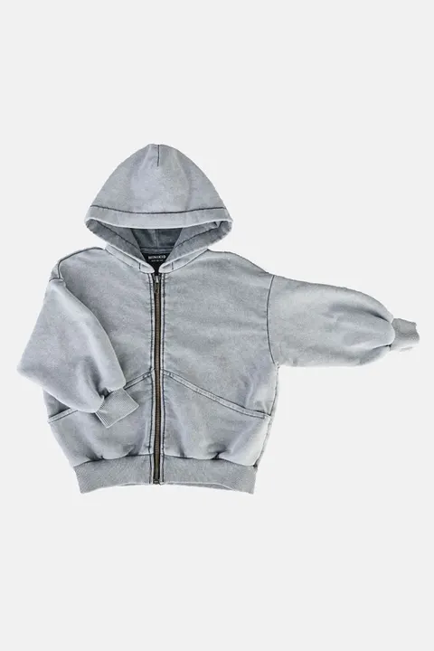 Bluza na zamek z kapturem VINTAGE GREY POCKET HOODIE