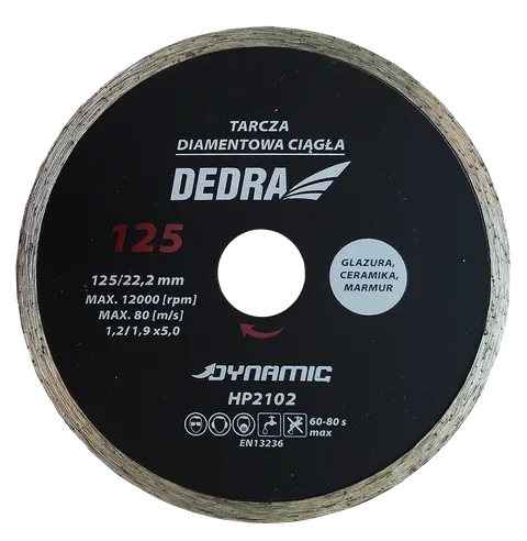 Tarcza diamentowa ciągła Dynamic 125/22,2mm do cięcia ceramiki Dedra