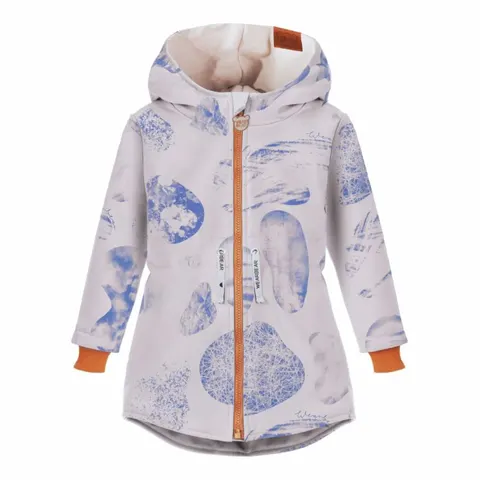Kurtka Parka Softshellowa Print Niebieski Softshell Parka SPOTS BLUE