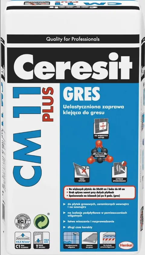 Ceresit CM 11 PLUS, 25 kg, uealastyczniony klej do gresu