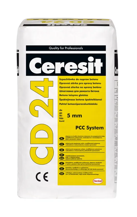 Ceresit CD 24, 25 kg, szpachlówka do napraw betonu, produkt Systemu Ceresit PCC
