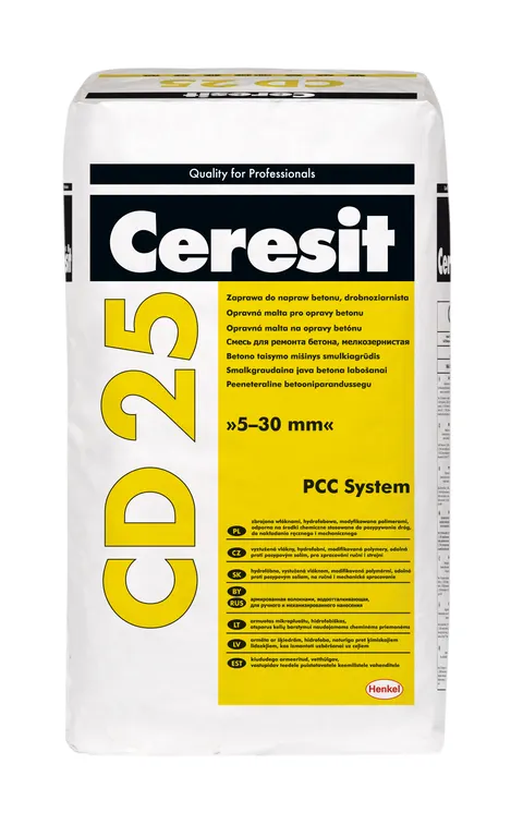 Ceresit CD 25, 25 kg, zaprawa do napraw betonu, produkt Systemu Ceresit PCC